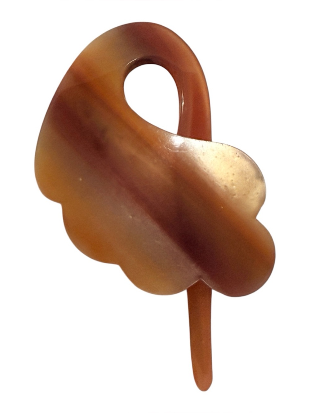 Vintage French Charles Wahba Tortoiseshell Hair Pick, 2.5” Long, Deadstock